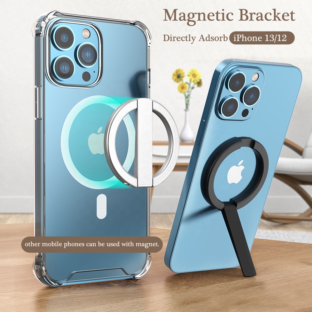 Anneau de support universel en aluminium magnétique avec support MagSafe - Argent