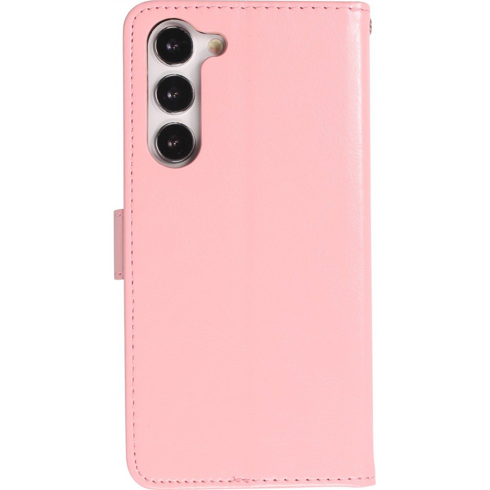 Fourre Samsung Galaxy S23+ - Premium Flip cuir lisse porte-cartes - Rose clair