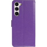 Coque Samsung Galaxy S23+ - Premium Flip cuir lisse porte-cartes - Violet