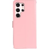 Fourre Samsung Galaxy S23 Ultra - Premium Flip cuir lisse porte-cartes - Rose clair