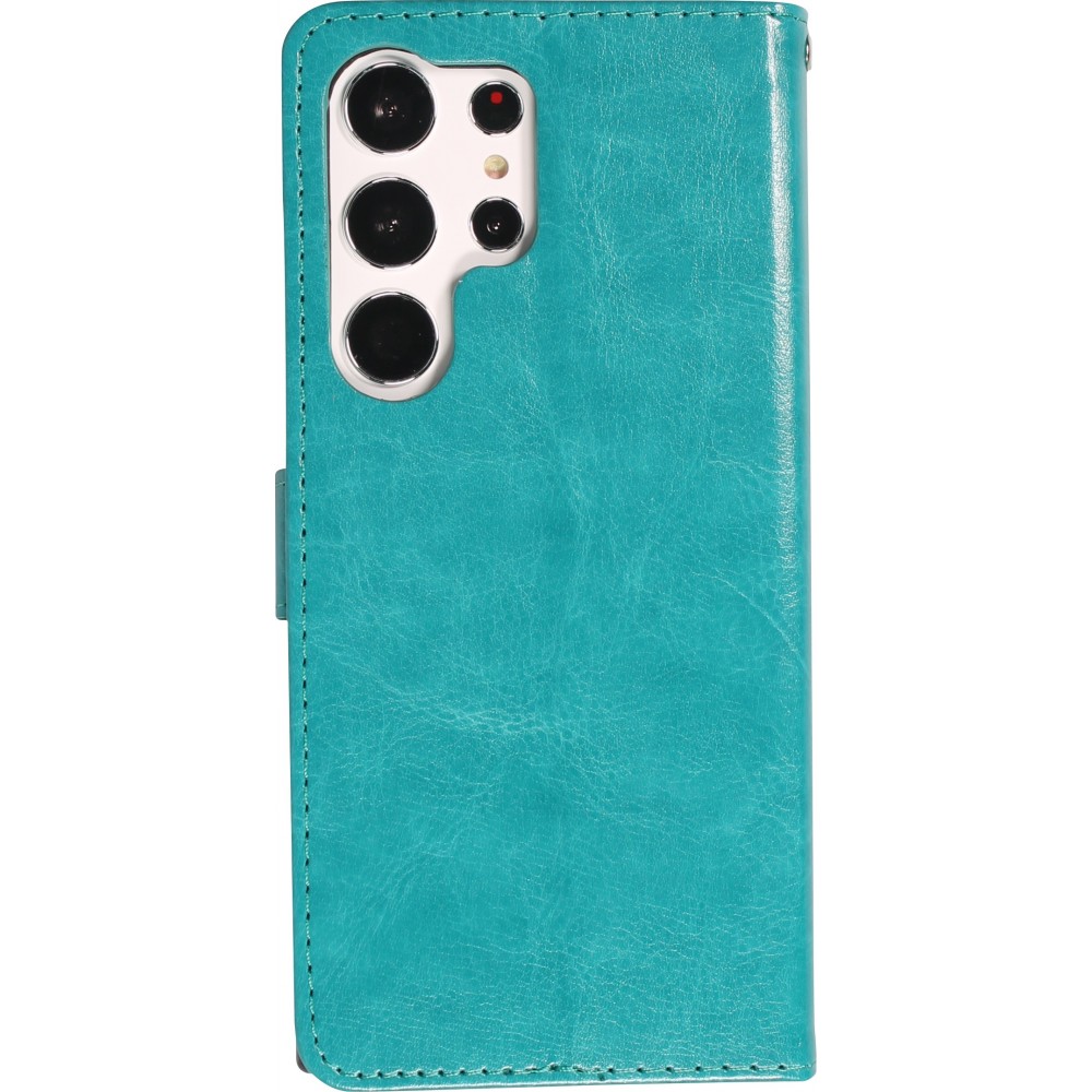 Fourre Samsung Galaxy S24 Ultra - Premium Flip cuir lisse porte-cartes - Turquoise
