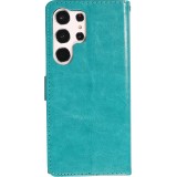 Fourre Samsung Galaxy S24 Ultra - Premium Flip cuir lisse porte-cartes - Turquoise