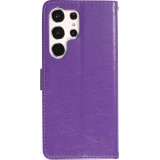 Coque Samsung Galaxy S23 Ultra - Premium Flip cuir lisse porte-cartes - Violet