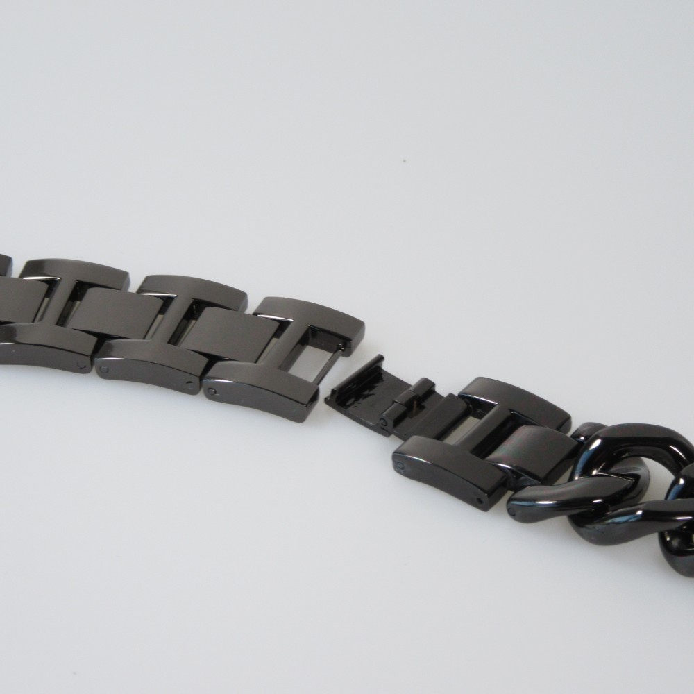 Bracelet en acier Diamond Loop avec strass luxueux à grosses boucles - Noir - Apple Watch 42 mm / 44 mm