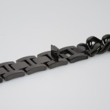 Bracelet en acier Diamond Loop avec strass luxueux à grosses boucles - Noir - Apple Watch 42 mm / 44 mm