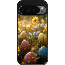 Google Pixel 9 Pro XL Case Hülle - Silikon schwarz Easter 2026 Decorated eggs