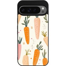Google Pixel 9 Pro XL Case Hülle - Silikon schwarz Easter 2026 Illustration carrots
