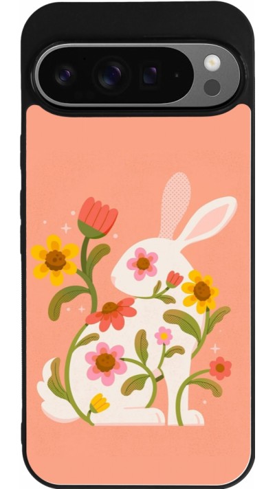 Google Pixel 9 Pro XL Case Hülle - Silikon schwarz Easter 2026 Rabbit collage