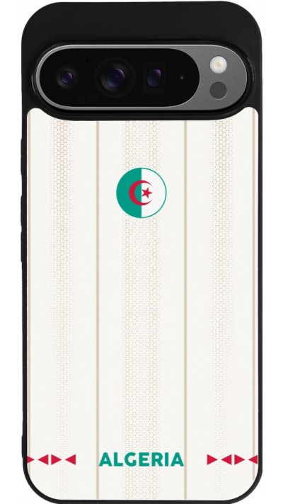 Coque Google Pixel 9 Pro XL - Silicone rigide noir Maillot de football Algérie 2026 personnalisable