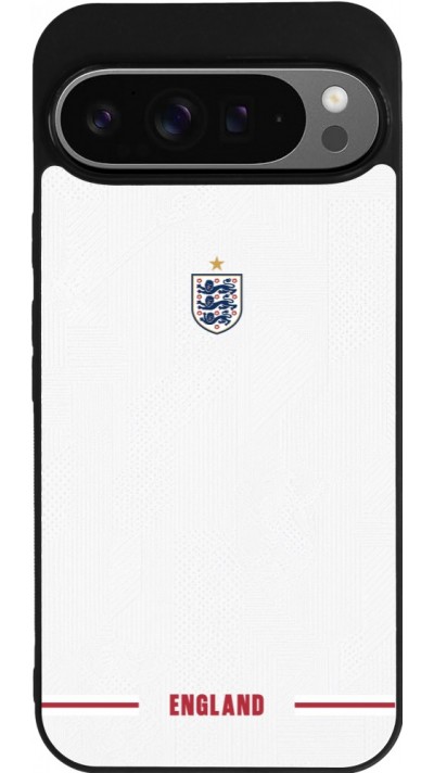 Coque Google Pixel 9 Pro XL - Silicone rigide noir Maillot de football Angleterre 2026 personnalisable