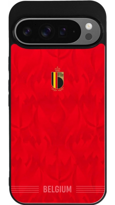 Google Pixel 9 Pro XL Case Hülle - Silikon schwarz Belgien 2026 personalisierbares Fussballtrikot