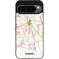 Coque Google Pixel 9 Pro XL - Silicone rigide noir Maillot de football Ghana 2026 personnalisable