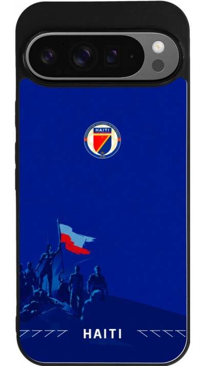 Coque Google Pixel 9 Pro XL - Silicone rigide noir Maillot de football Haiti 2026 personnalisable