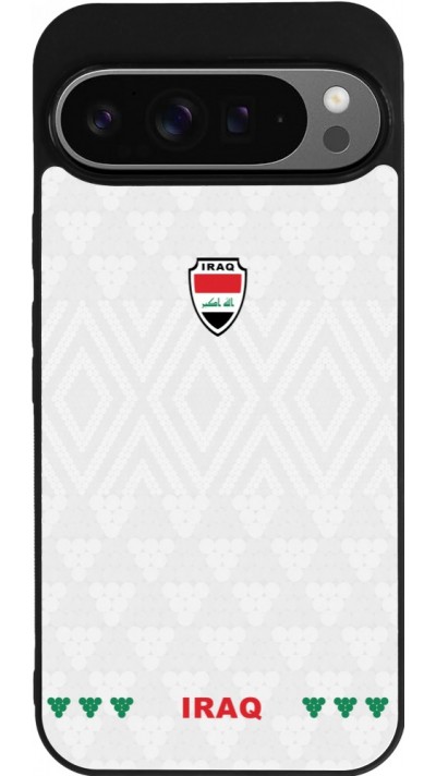 Coque Google Pixel 9 Pro XL - Silicone rigide noir Maillot de football Irak 2026 personnalisable
