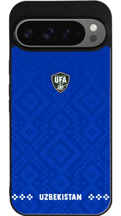 Coque Google Pixel 9 Pro XL - Silicone rigide noir Maillot de football Ouzbékistan 2026 personnalisable