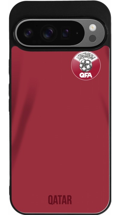 Google Pixel 9 Pro XL Case Hülle - Silikon schwarz Katar 2022 personalisierbares Fussballtrikot