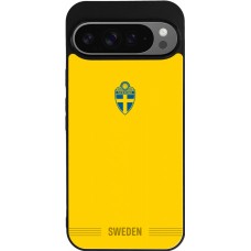 Coque Google Pixel 9 Pro XL - Silicone rigide noir Maillot de football Suède 2026 personnalisable