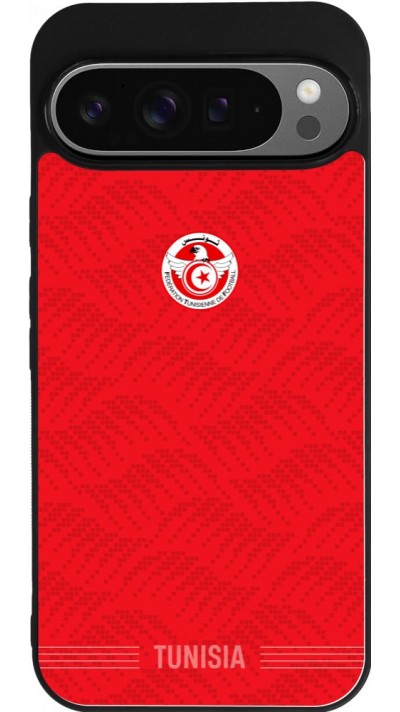 Coque Google Pixel 9 Pro XL - Silicone rigide noir Maillot de football Tunisie 2026 personnalisable