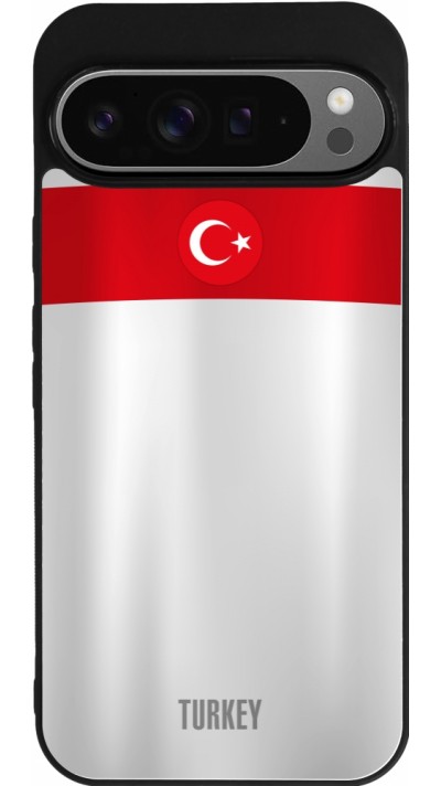 Google Pixel 9 Pro XL Case Hülle - Silikon schwarz Türkei personalisierbares Fussballtrikot