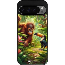 Google Pixel 9 Pro XL Case Hülle - Silikon schwarz Tropischer Dschungel Tayrona