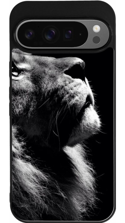 Google Pixel 9 Pro XL Case Hülle - Silikon schwarz Lion looking up