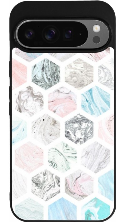 Google Pixel 9 Pro XL Case Hülle - Silikon schwarz Marble Everything