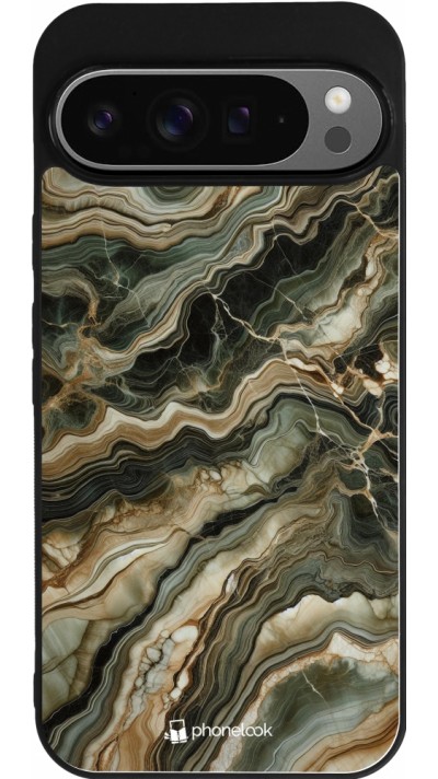 Google Pixel 9 Pro XL Case Hülle - Silikon schwarz Oliv Marmor
