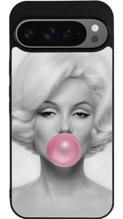 Google Pixel 9 Pro XL Case Hülle - Silikon schwarz Marilyn Bubble