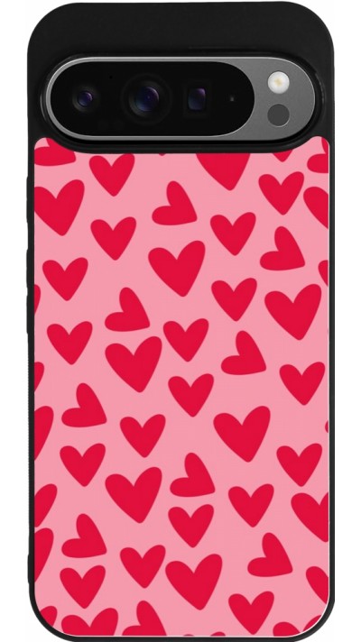 Google Pixel 9 Pro XL Case Hülle - Silikon schwarz Mom 2024 kleine Herzen