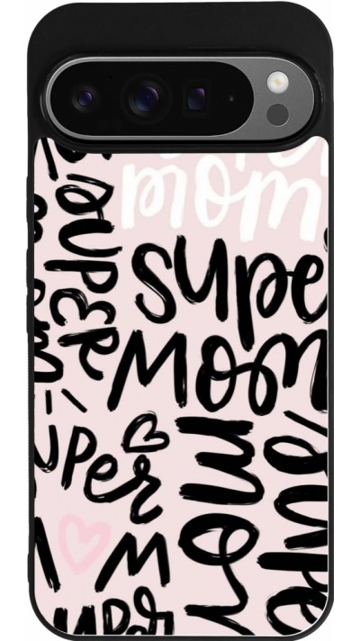 Google Pixel 9 Pro XL Case Hülle - Silikon schwarz Mom 2024 Super mom