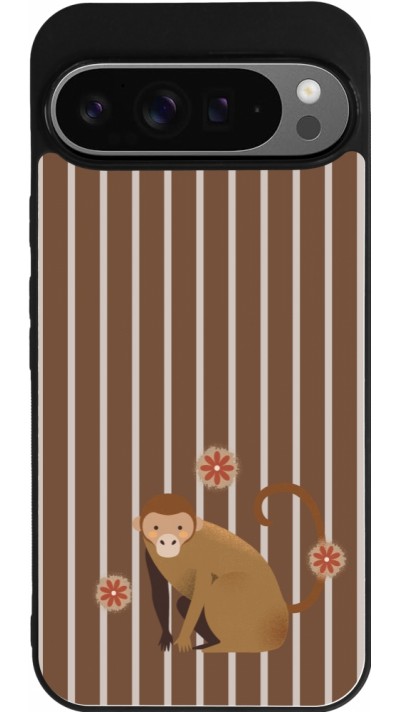 Google Pixel 9 Pro XL Case Hülle - Silikon schwarz Monkey with stripes