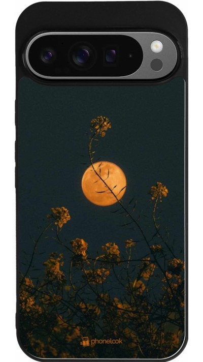 Google Pixel 9 Pro XL Case Hülle - Silikon schwarz Moon Flowers