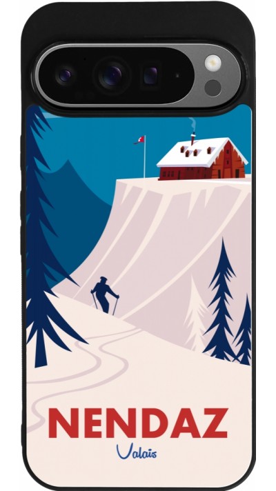 Google Pixel 9 Pro XL Case Hülle - Silikon schwarz Nendaz Cabane Ski