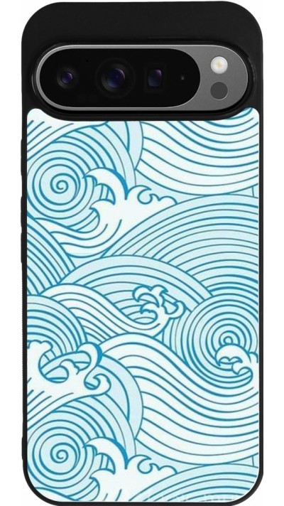 Google Pixel 9 Pro XL Case Hülle - Silikon schwarz Ocean Waves