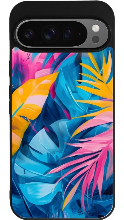 Google Pixel 9 Pro XL Case Hülle - Silikon schwarz Palms Blue