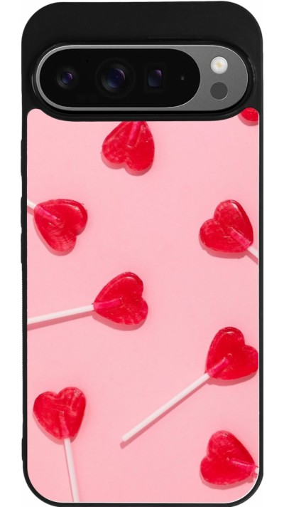 Google Pixel 9 Pro XL Case Hülle - Silikon schwarz Saint Valentines Day 26 Lollipop