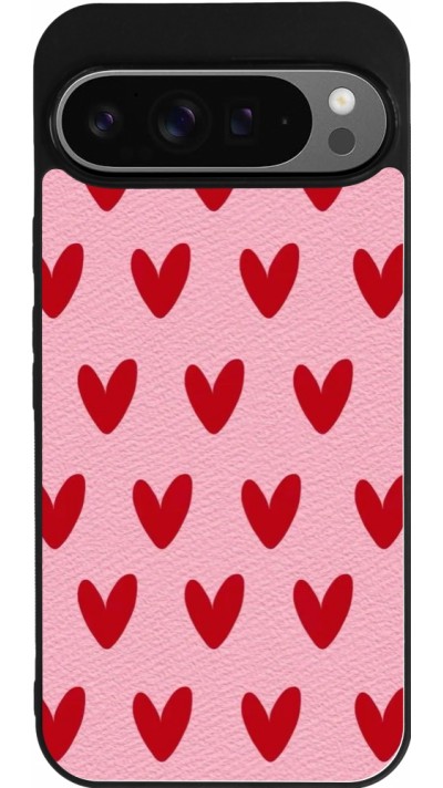 Google Pixel 9 Pro XL Case Hülle - Silikon schwarz Saint Valentines Day 26 Pattern heart