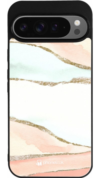 Google Pixel 9 Pro XL Case Hülle - Silikon schwarz Shimmering Orange