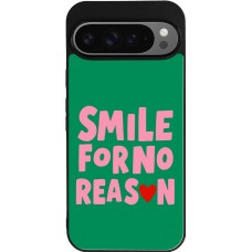 Coque Google Pixel 9 Pro XL - Silicone rigide noir Smile for no reason 2026