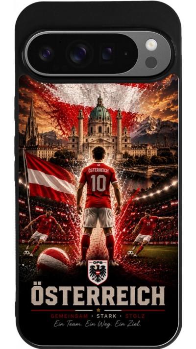 Google Pixel 9 Pro XL Case Hülle - Silikon schwarz Fussball Österreich splash 2026