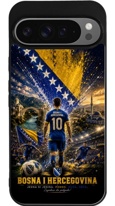 Google Pixel 9 Pro XL Case Hülle - Silikon schwarz Fussball Bosnien und Herzegowina splash 2026