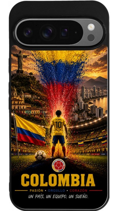 Google Pixel 9 Pro XL Case Hülle - Silikon schwarz Fussball Kolumbien splash 2026