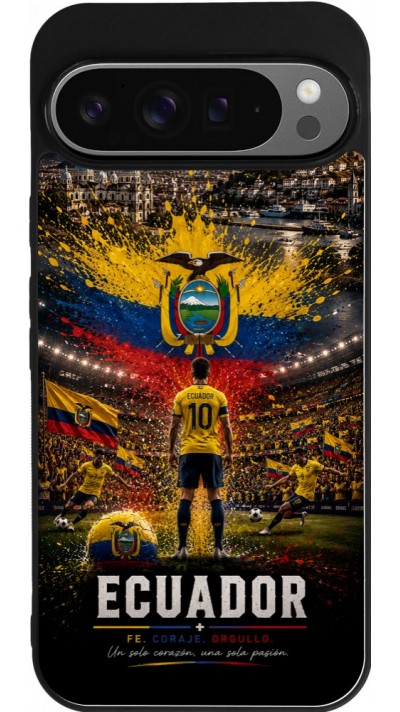 Google Pixel 9 Pro XL Case Hülle - Silikon schwarz Fussball Ecuador splash 2026