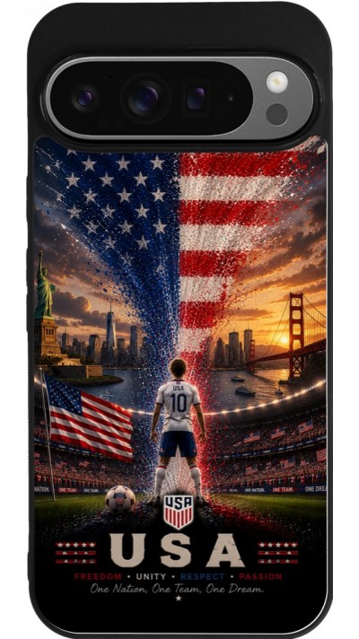 Google Pixel 9 Pro XL Case Hülle - Silikon schwarz Fussball Vereinigten Staaten splash 2026