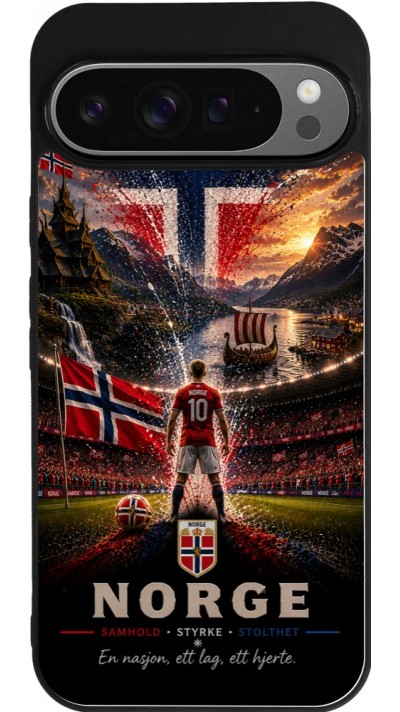 Google Pixel 9 Pro XL Case Hülle - Silikon schwarz Fussball Norwegen splash 2026