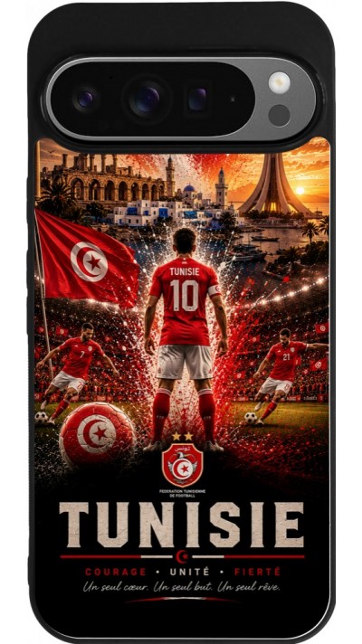 Google Pixel 9 Pro XL Case Hülle - Silikon schwarz Fussball Tunesien splash 2026