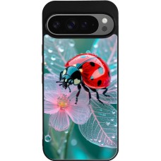 Coque Google Pixel 9 Pro XL - Silicone rigide noir Ladybird in bloom Spring 2026