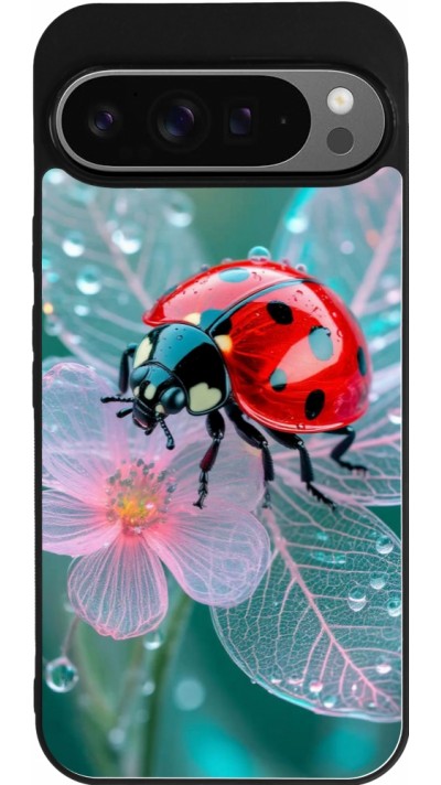 Google Pixel 9 Pro XL Case Hülle - Silikon schwarz Ladybird in bloom Spring 2026
