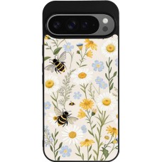 Coque Google Pixel 9 Pro XL - Silicone rigide noir Pattern bees Spring 2026