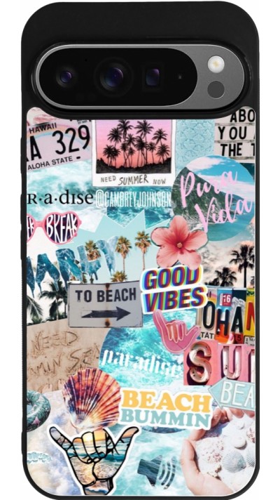 Google Pixel 9 Pro XL Case Hülle - Silikon schwarz Summer 20 collage